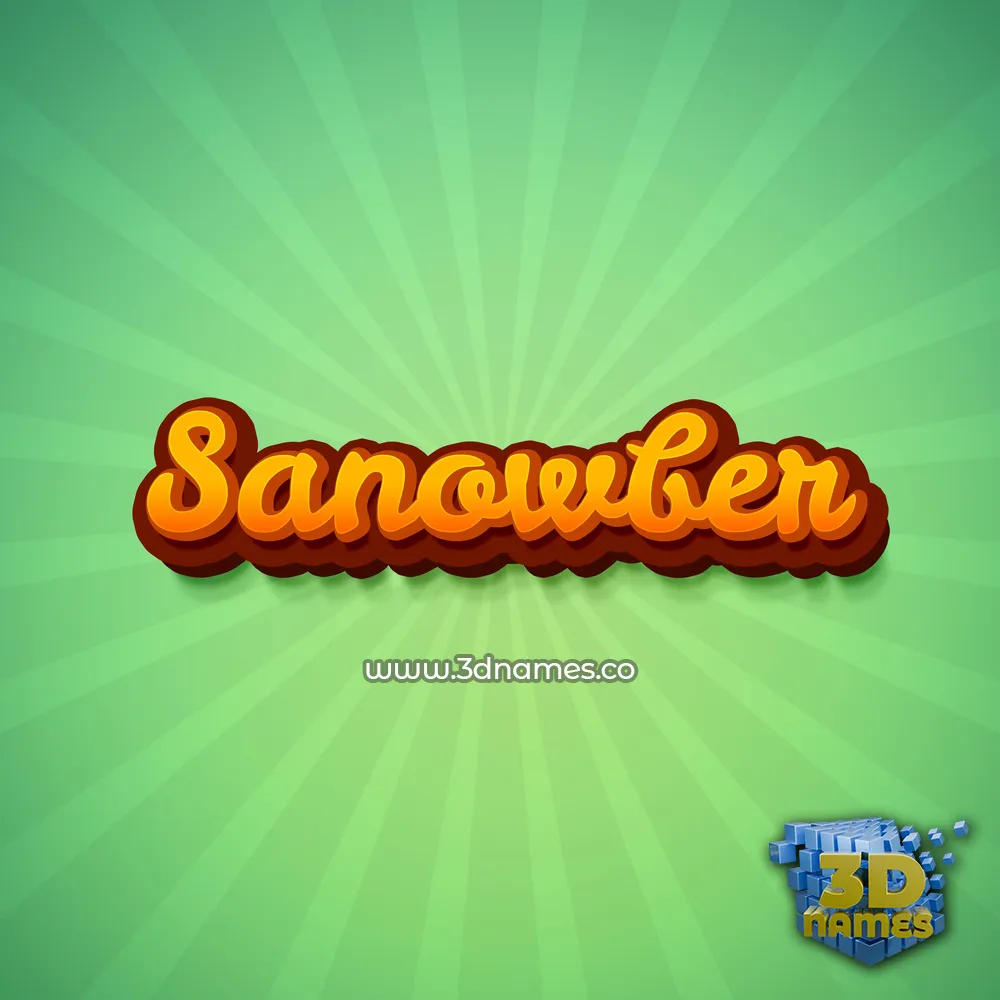 sanowber in Green Rays style - 3D name wallpaper