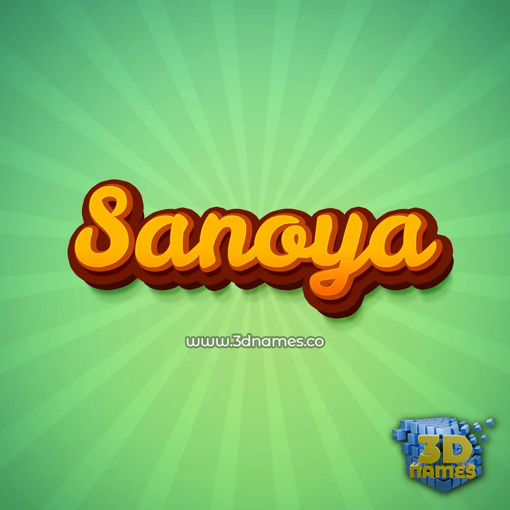 sanoya in Green Rays style - 3D name wallpaper