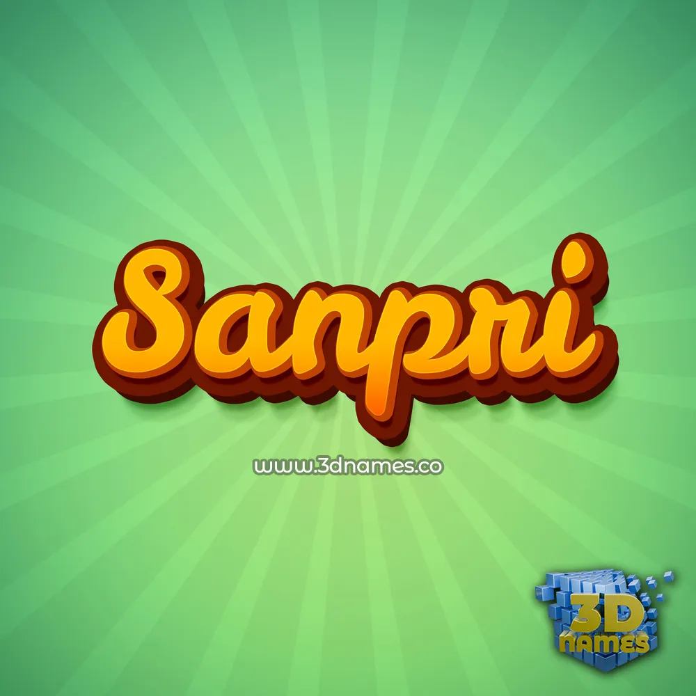 sanpri in Green Rays style - 3D name wallpaper