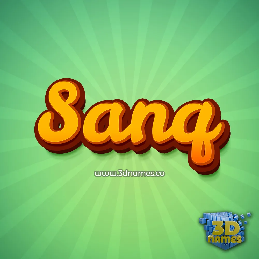 sanq in Green Rays style - 3D name wallpaper
