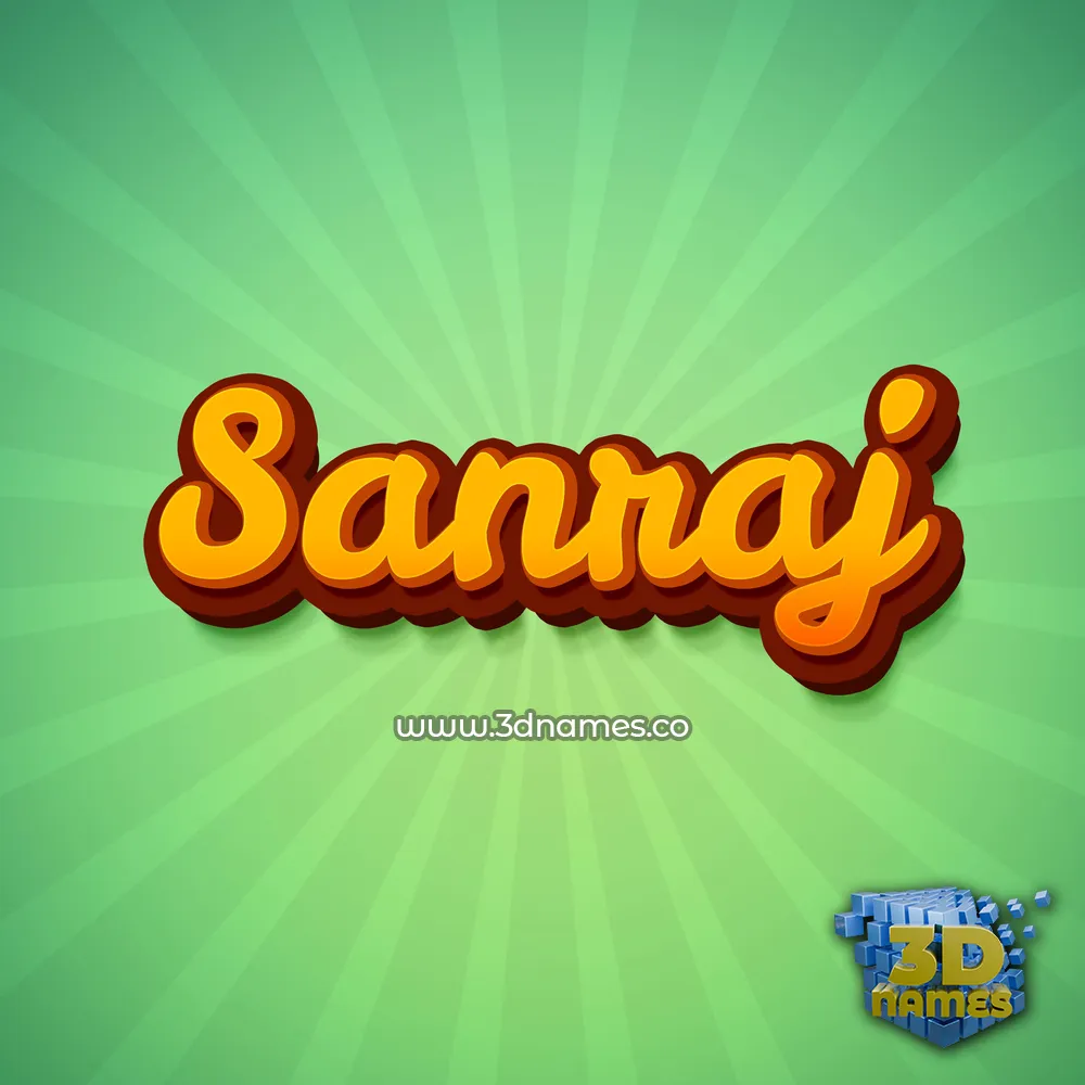 sanraj in Green Rays style - 3D name wallpaper