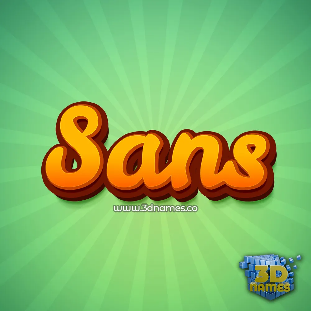 sans in Green Rays style - 3D name wallpaper