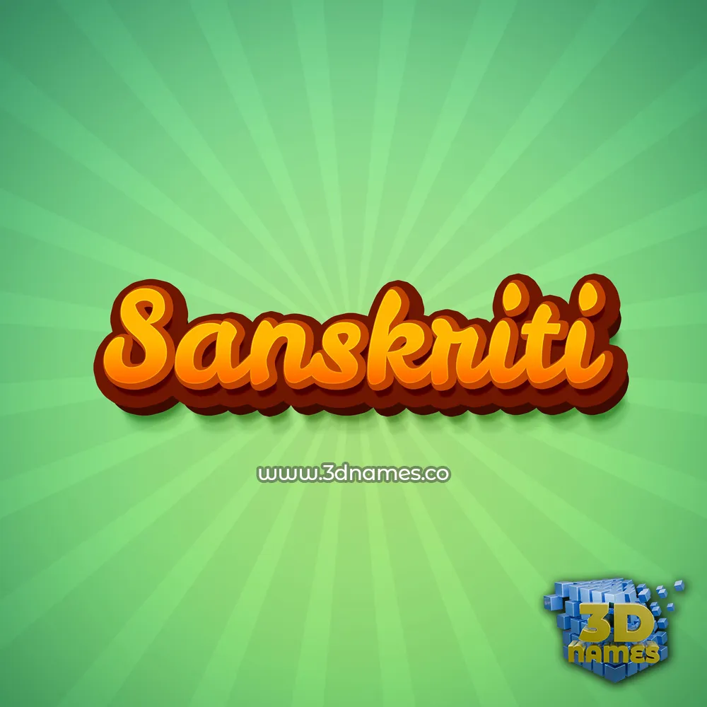 sanskriti in Green Rays style - 3D name wallpaper