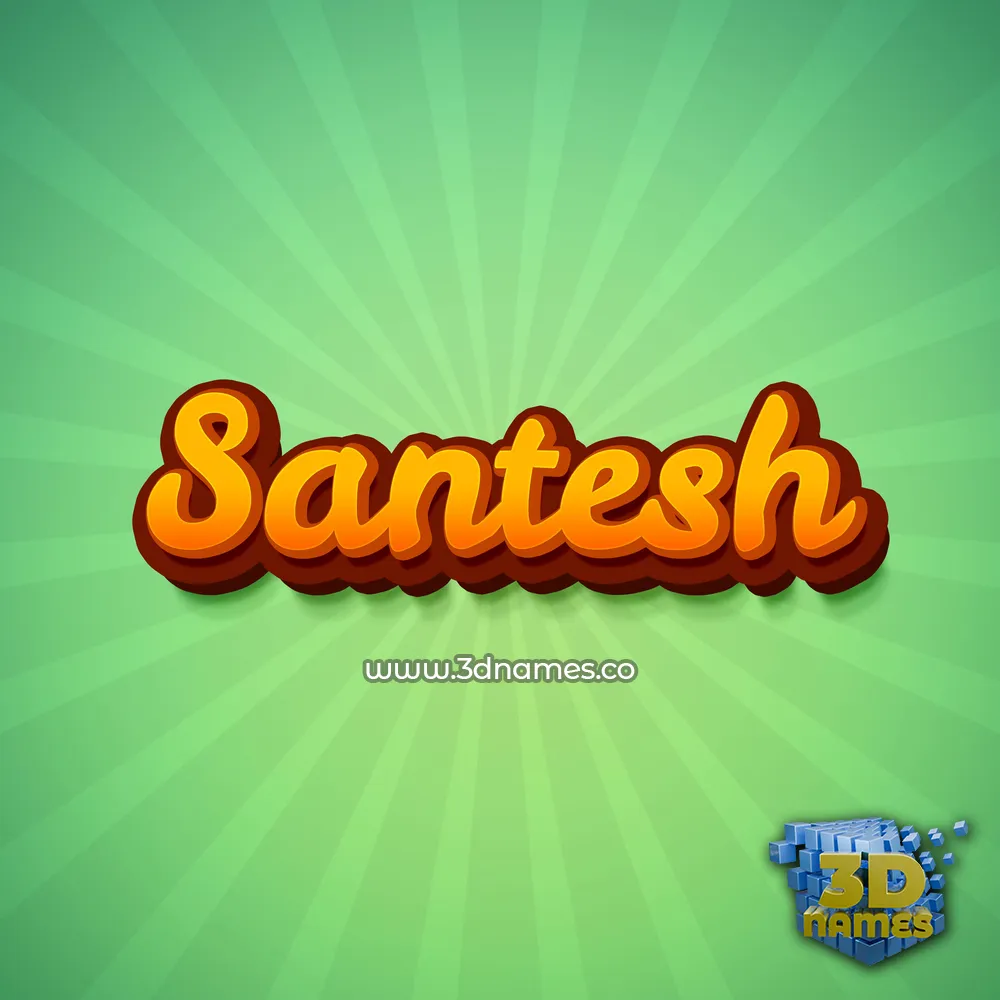 santesh in Green Rays style - 3D name wallpaper