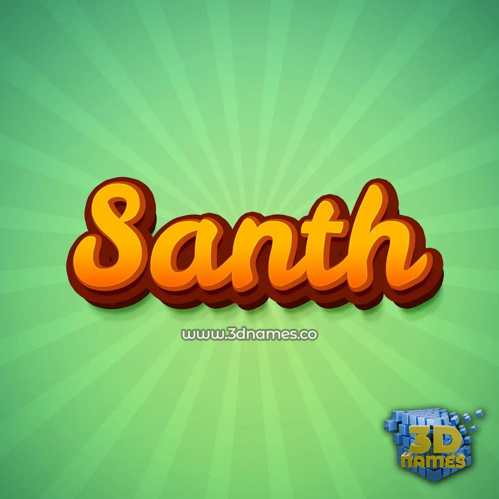 santh in Green Rays style - 3D name wallpaper