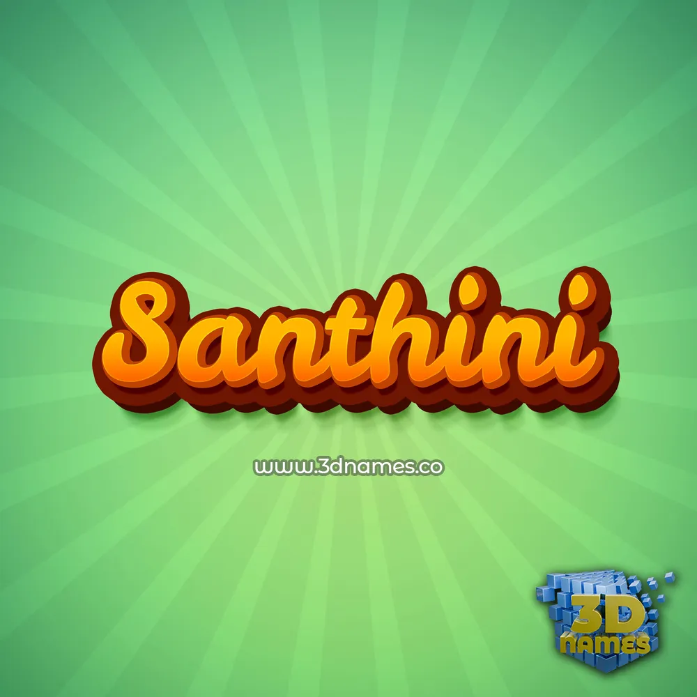 santhini in Green Rays style - 3D name wallpaper