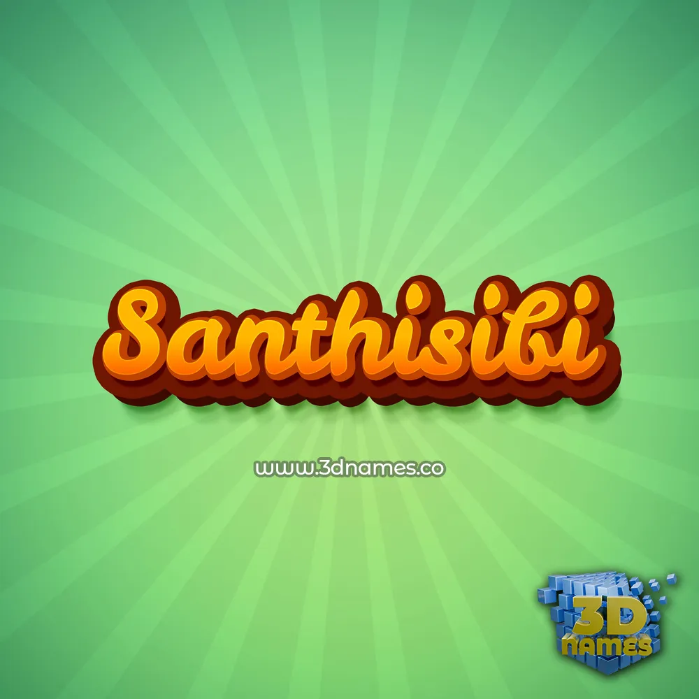 santhisibi in Green Rays style - 3D name wallpaper