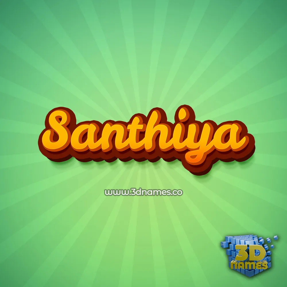 santhiya in Green Rays style - 3D name wallpaper