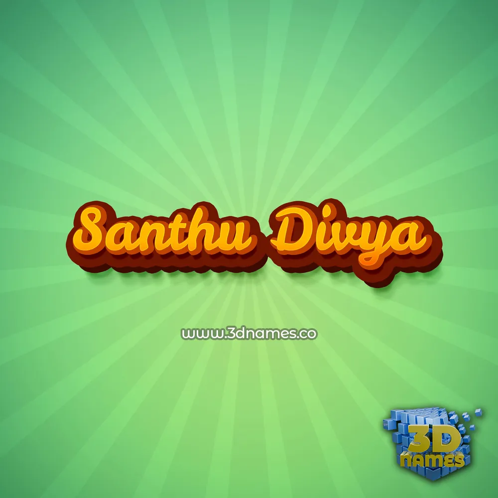 santhu divya in Green Rays style - 3D name wallpaper