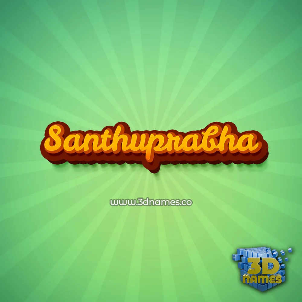 santhuprabha in Green Rays style - 3D name wallpaper