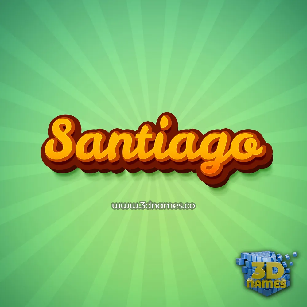 santiago in Green Rays style - 3D name wallpaper