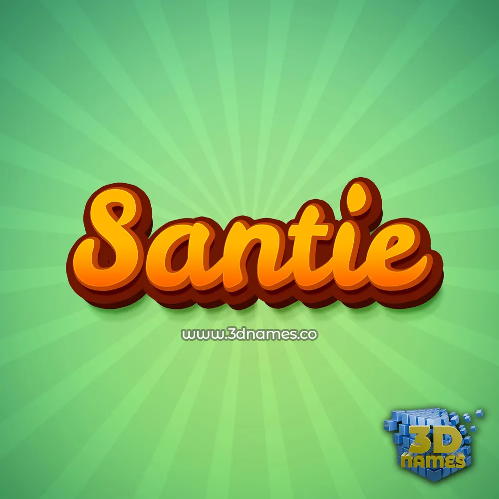 santie in Green Rays style - 3D name wallpaper
