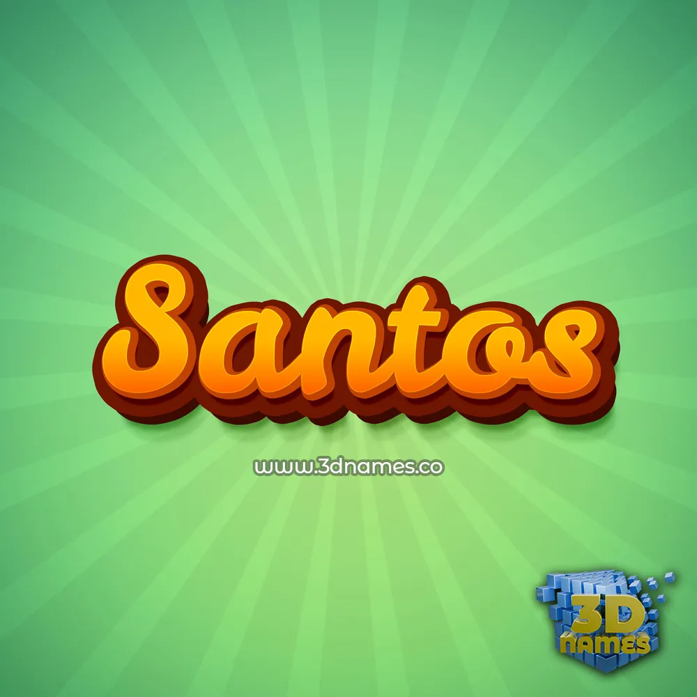 santos in Green Rays style - 3D name wallpaper
