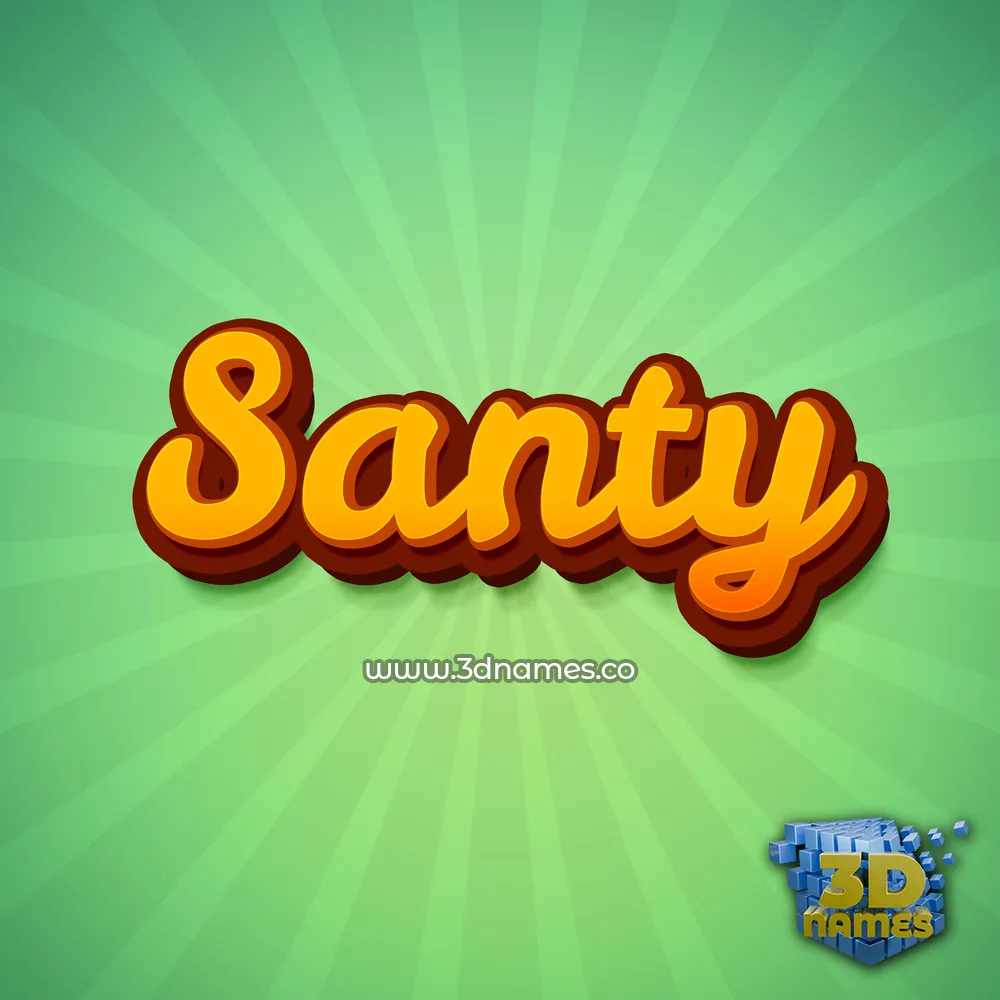 santy in Green Rays style - 3D name wallpaper