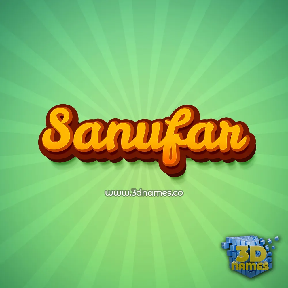 sanufar in Green Rays style - 3D name wallpaper