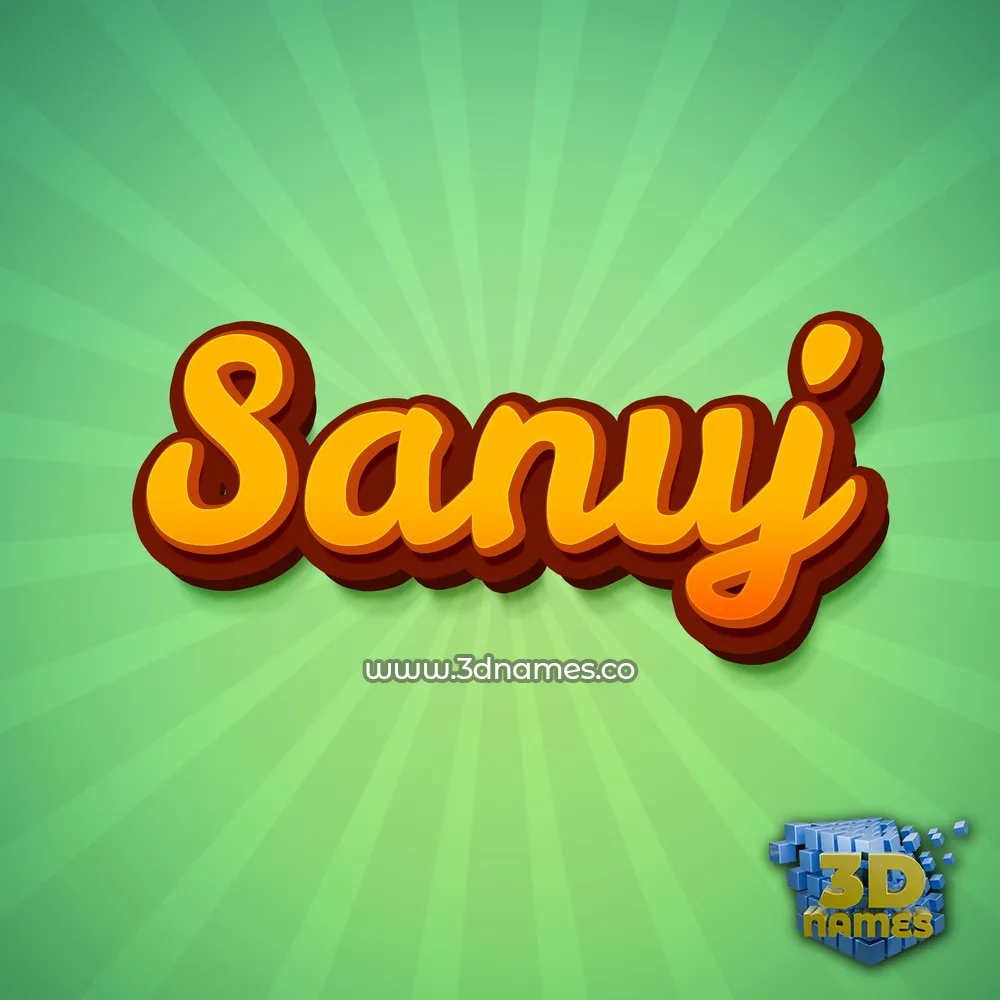sanuj in Green Rays style - 3D name wallpaper