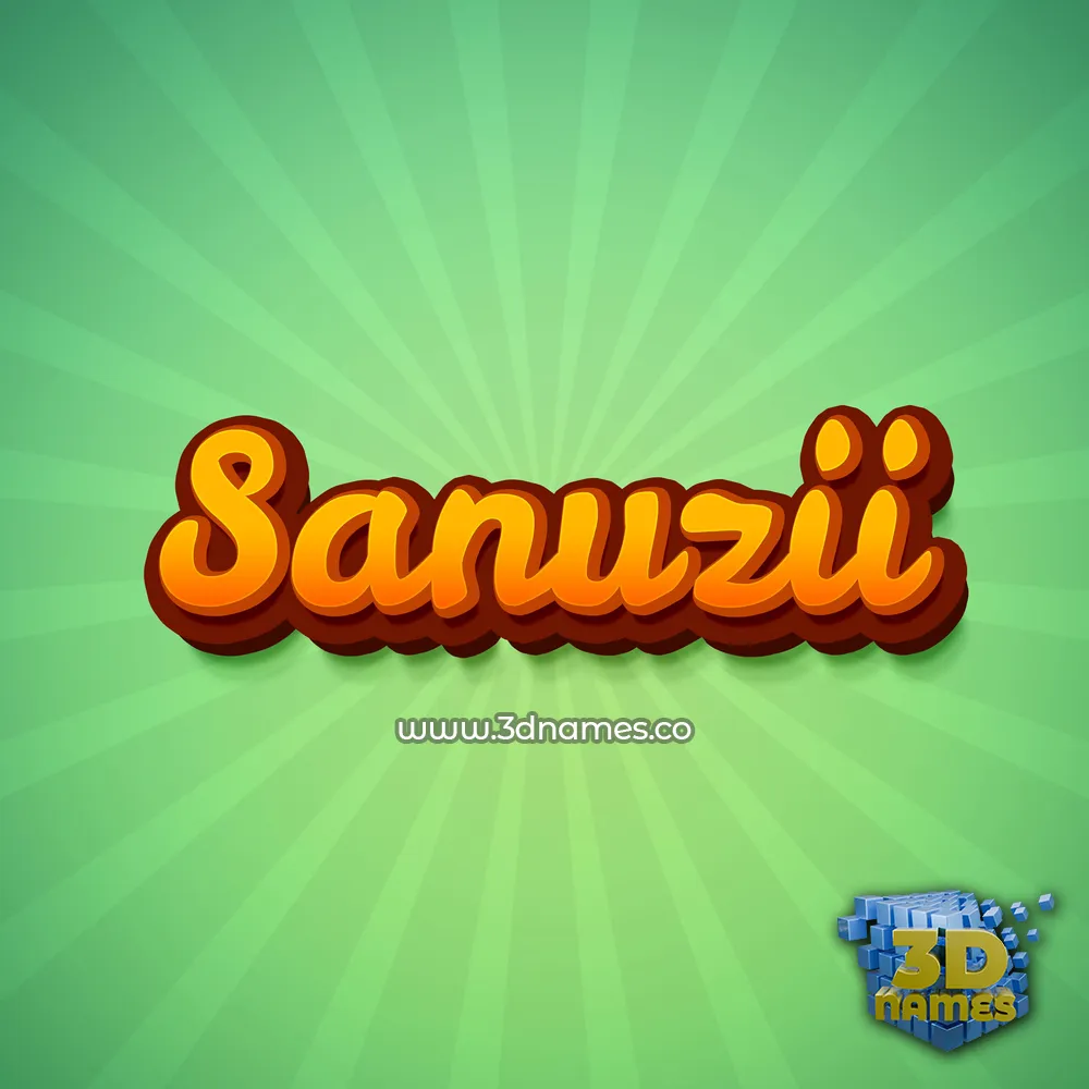 sanuzii in Green Rays style - 3D name wallpaper