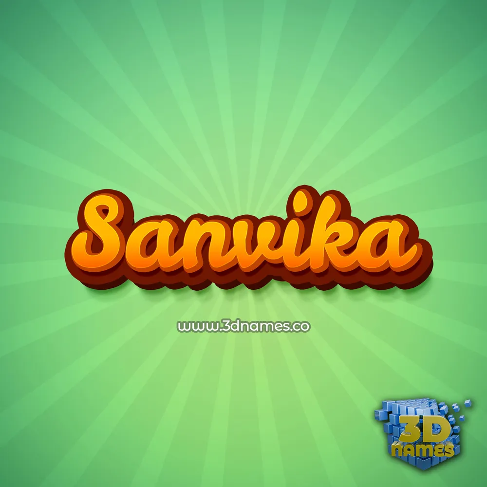 sanvika in Green Rays style - 3D name wallpaper
