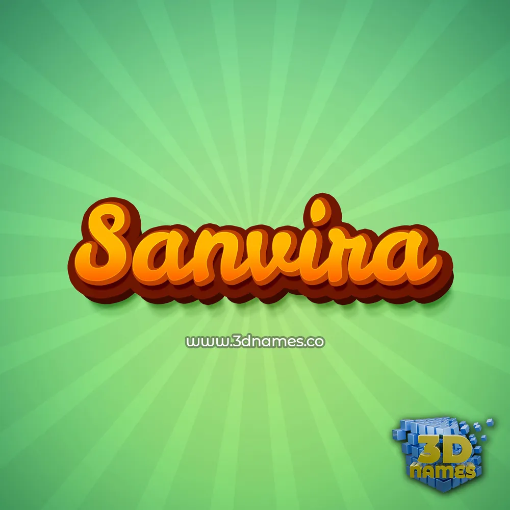 sanvira in Green Rays style - 3D name wallpaper