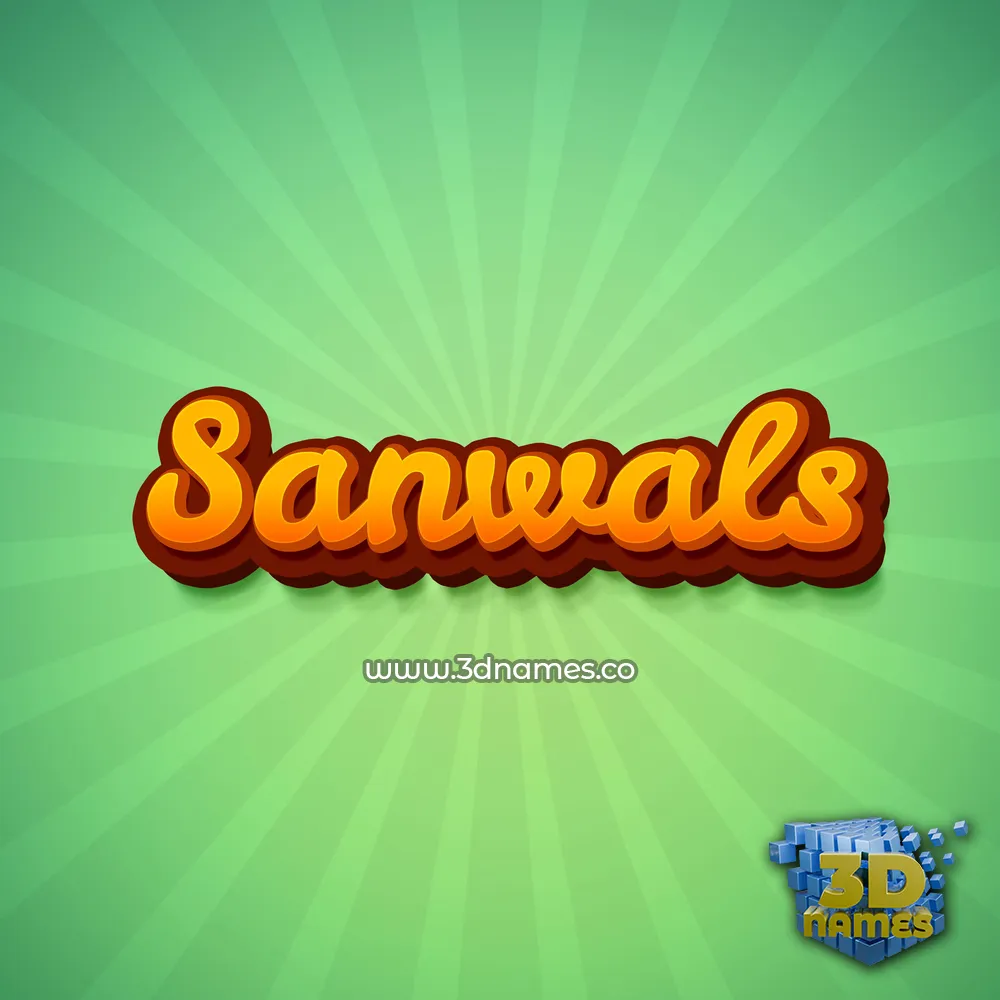 sanwals in Green Rays style - 3D name wallpaper