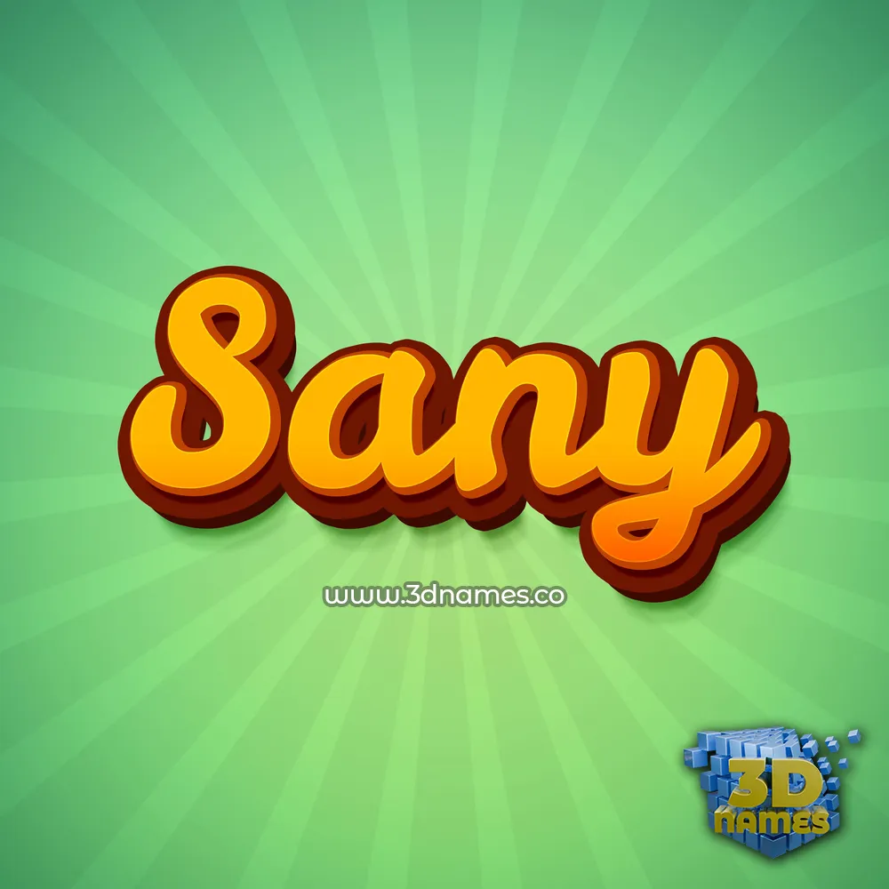 sany in Green Rays style - 3D name wallpaper