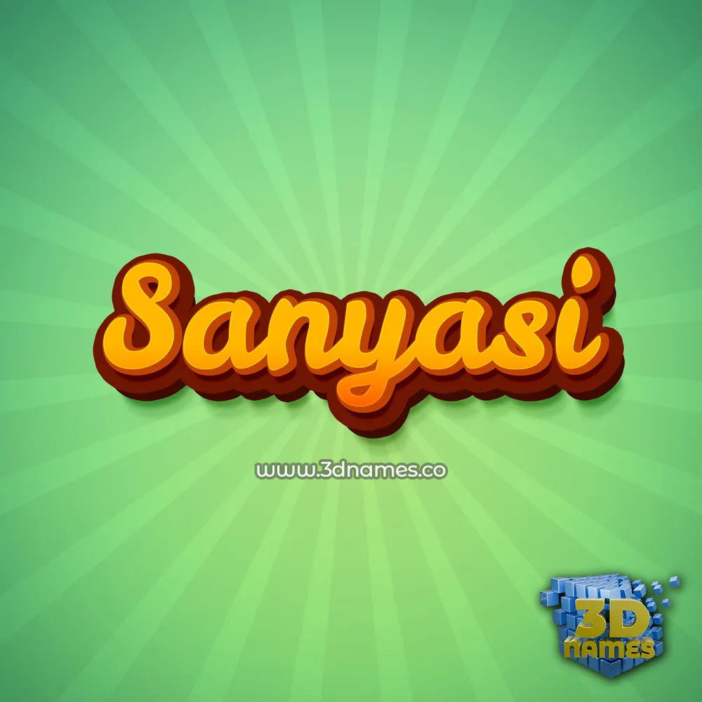 sanyasi in Green Rays style - 3D name wallpaper