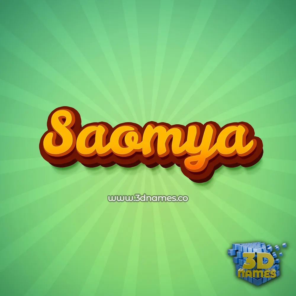 saomya in Green Rays style - 3D name wallpaper