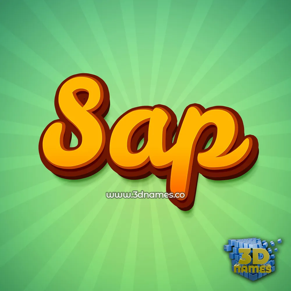 sap in Green Rays style - 3D name wallpaper