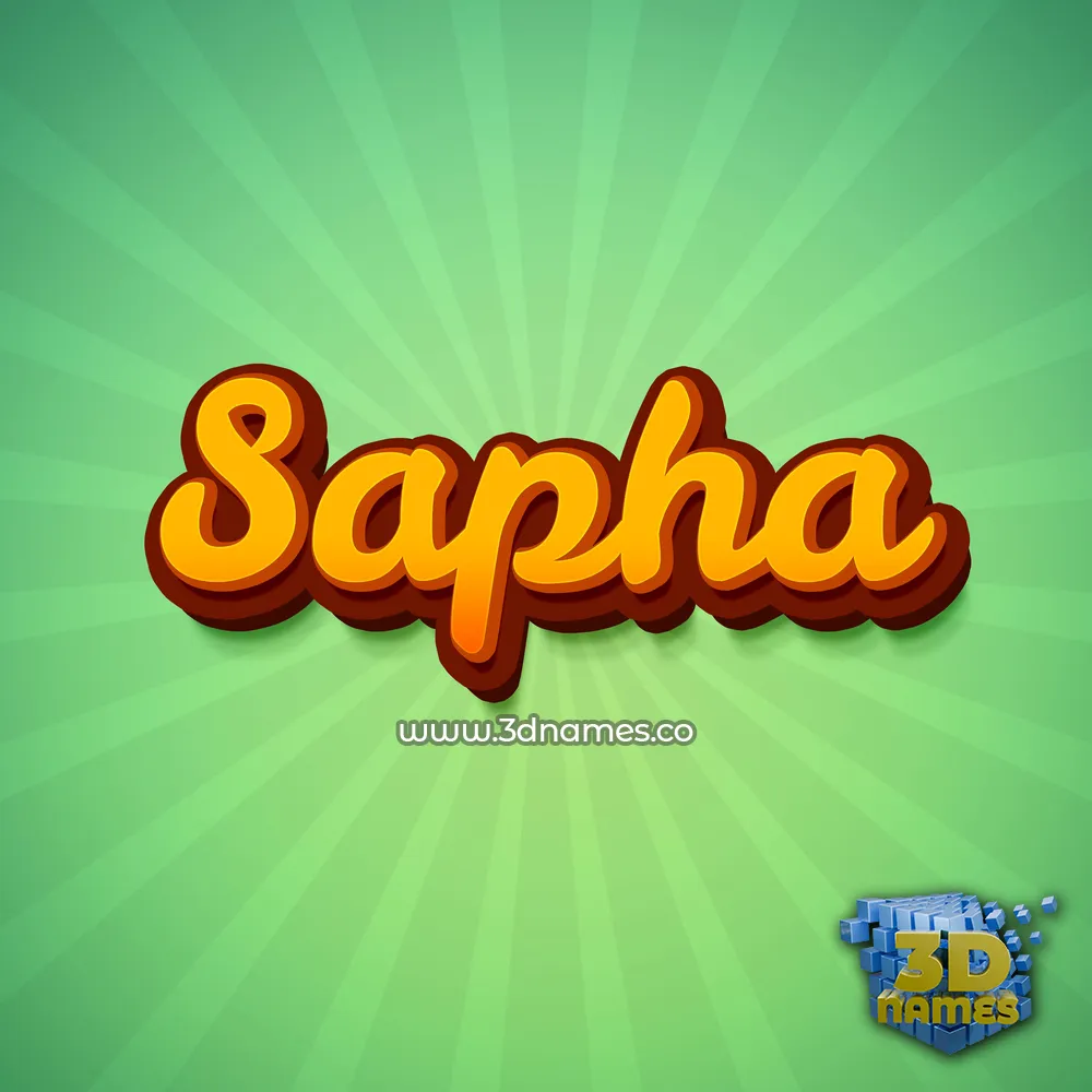 sapha in Green Rays style - 3D name wallpaper