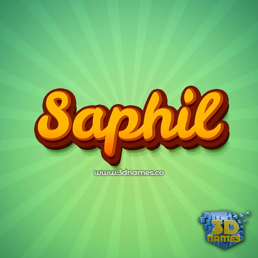 saphil in Green Rays style - 3D name wallpaper