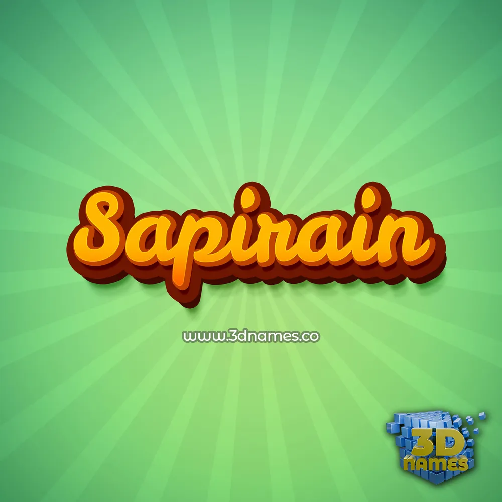 sapirain in Green Rays style - 3D name wallpaper
