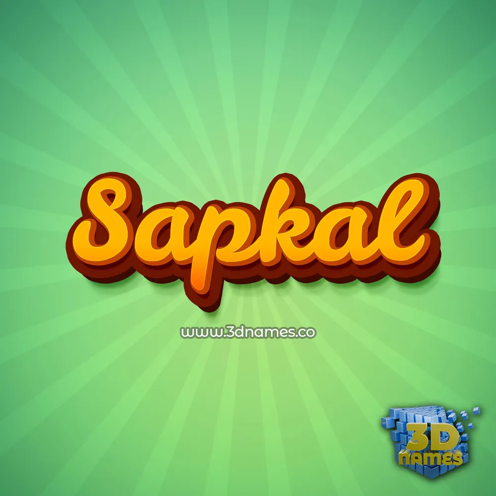 sapkal in Green Rays style - 3D name wallpaper