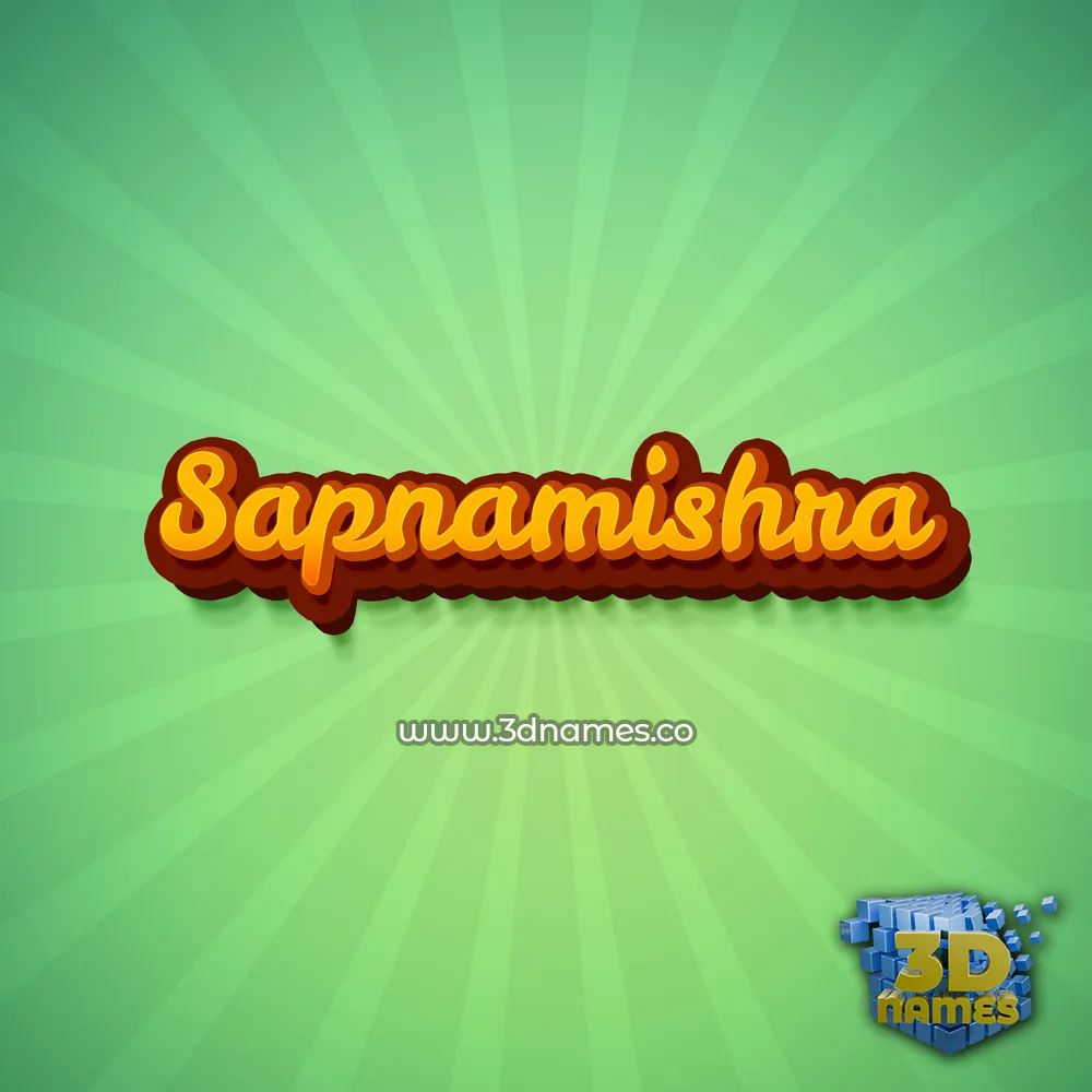 sapnamishra in Green Rays style - 3D name wallpaper