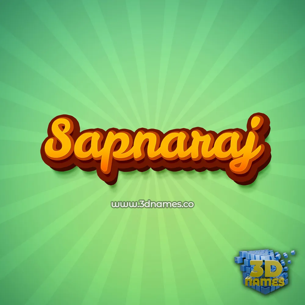 sapnaraj in Green Rays style - 3D name wallpaper