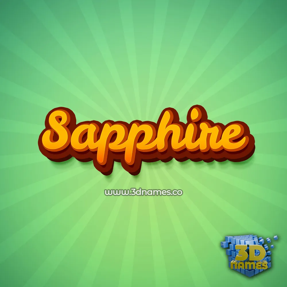 sapphire in Green Rays style - 3D name wallpaper