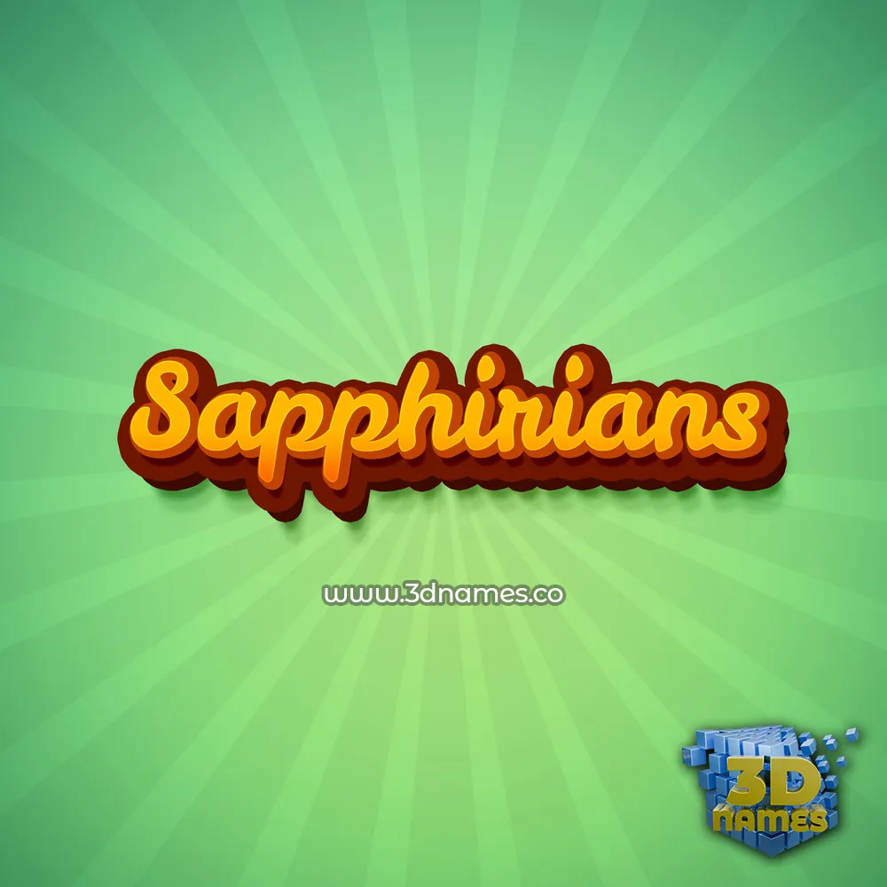 sapphirians in Green Rays style - 3D name wallpaper