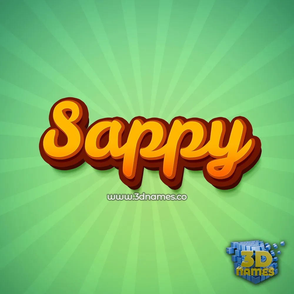 sappy in Green Rays style - 3D name wallpaper