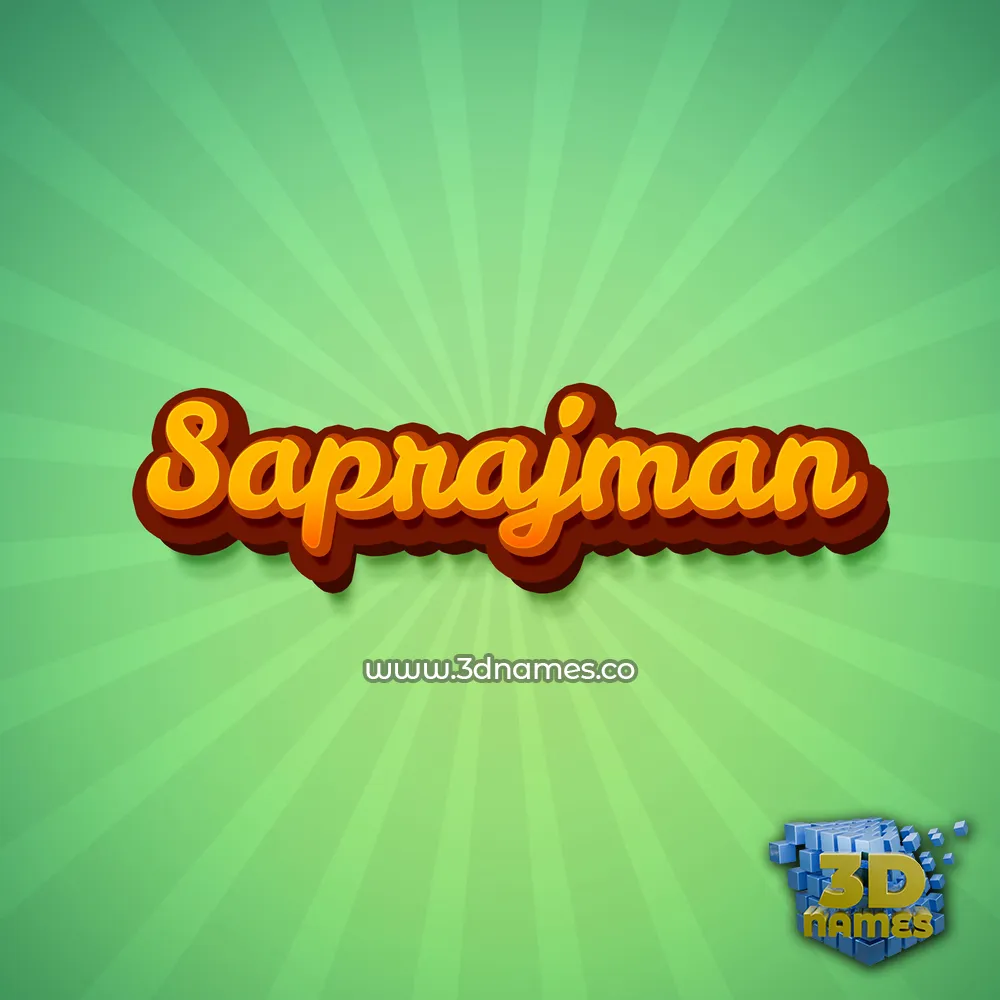 saprajman in Green Rays style - 3D name wallpaper