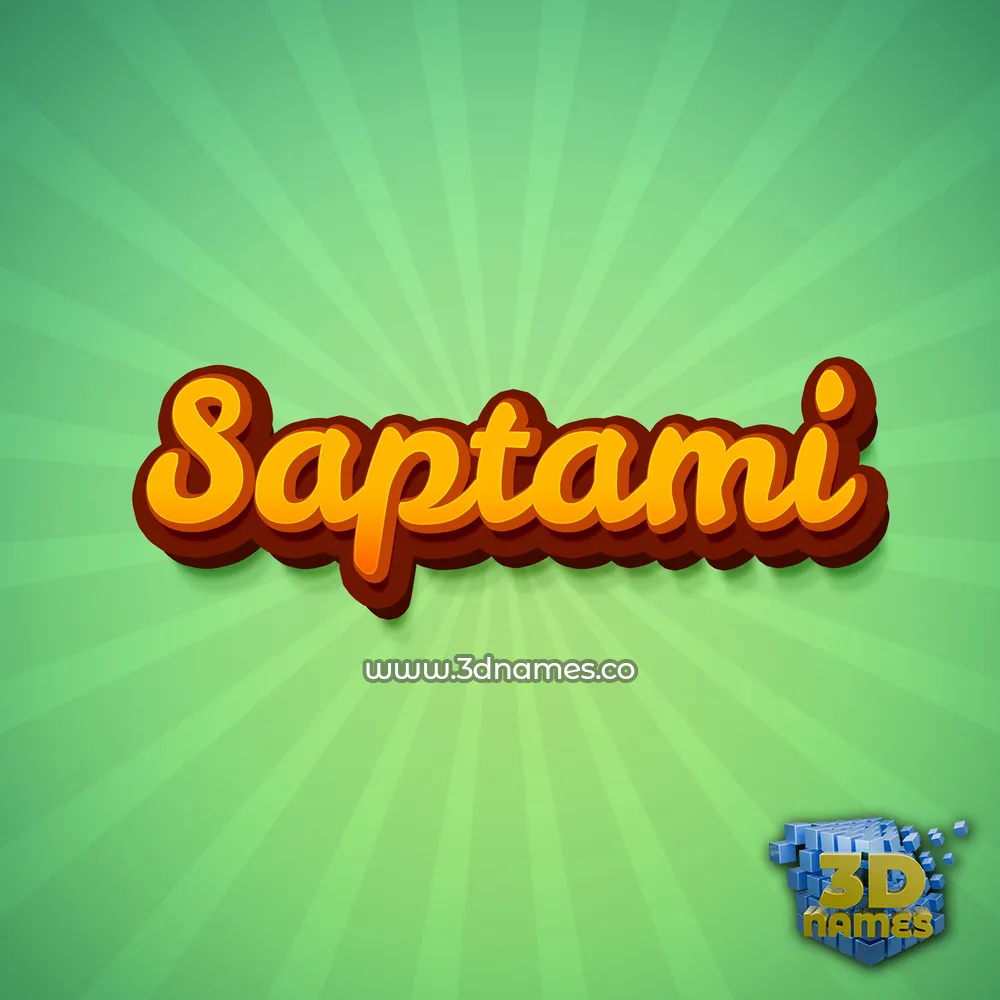 saptami in Green Rays style - 3D name wallpaper