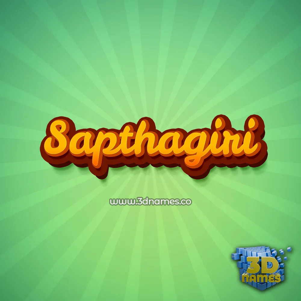 sapthagiri in Green Rays style - 3D name wallpaper