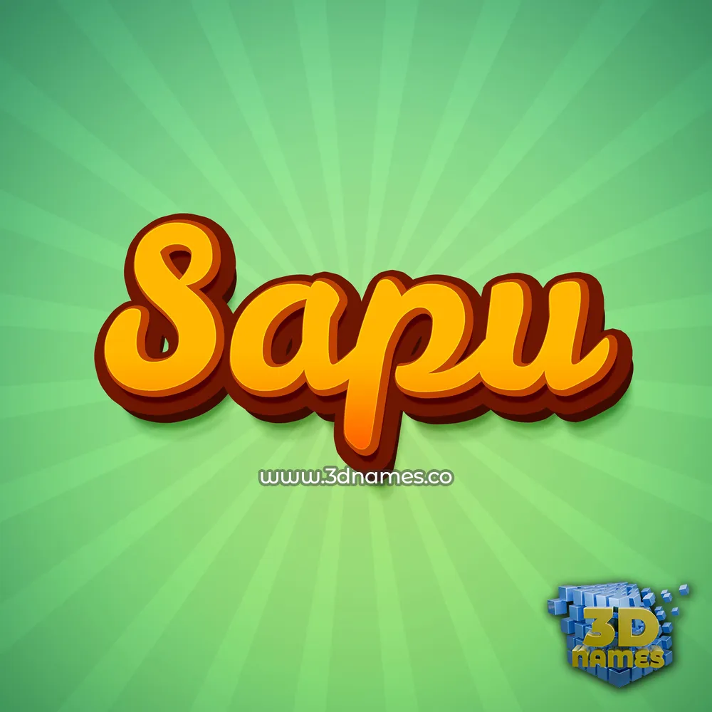sapu in Green Rays style - 3D name wallpaper