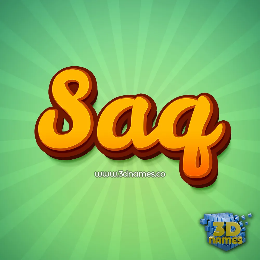 saq in Green Rays style - 3D name wallpaper