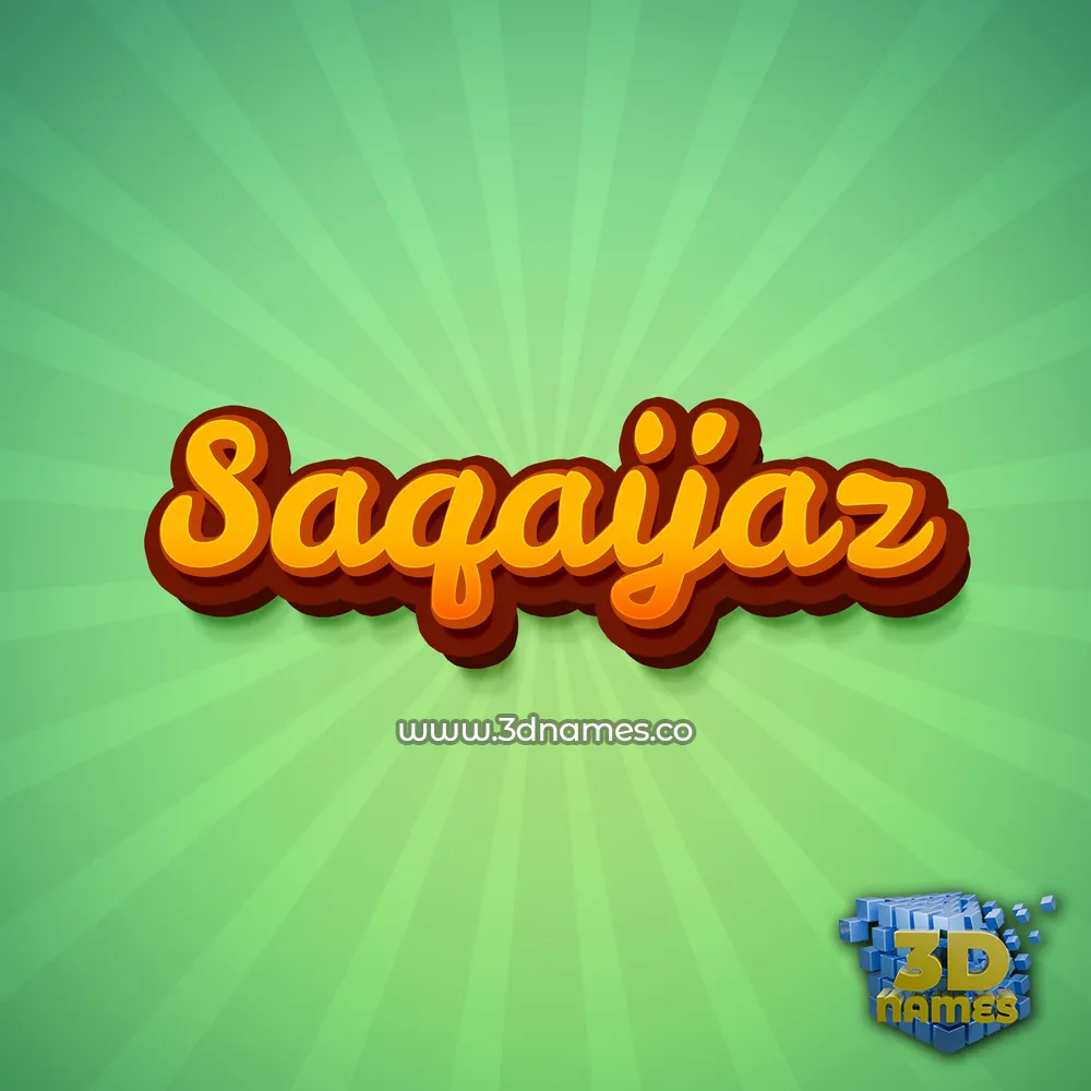 saqaijaz in Green Rays style - 3D name wallpaper