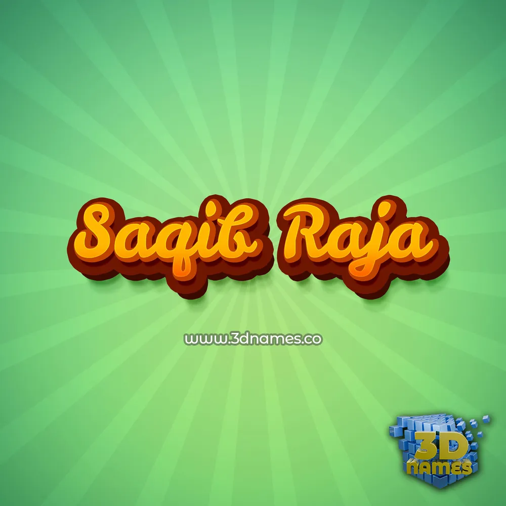 saqib raja in Green Rays style - 3D name wallpaper