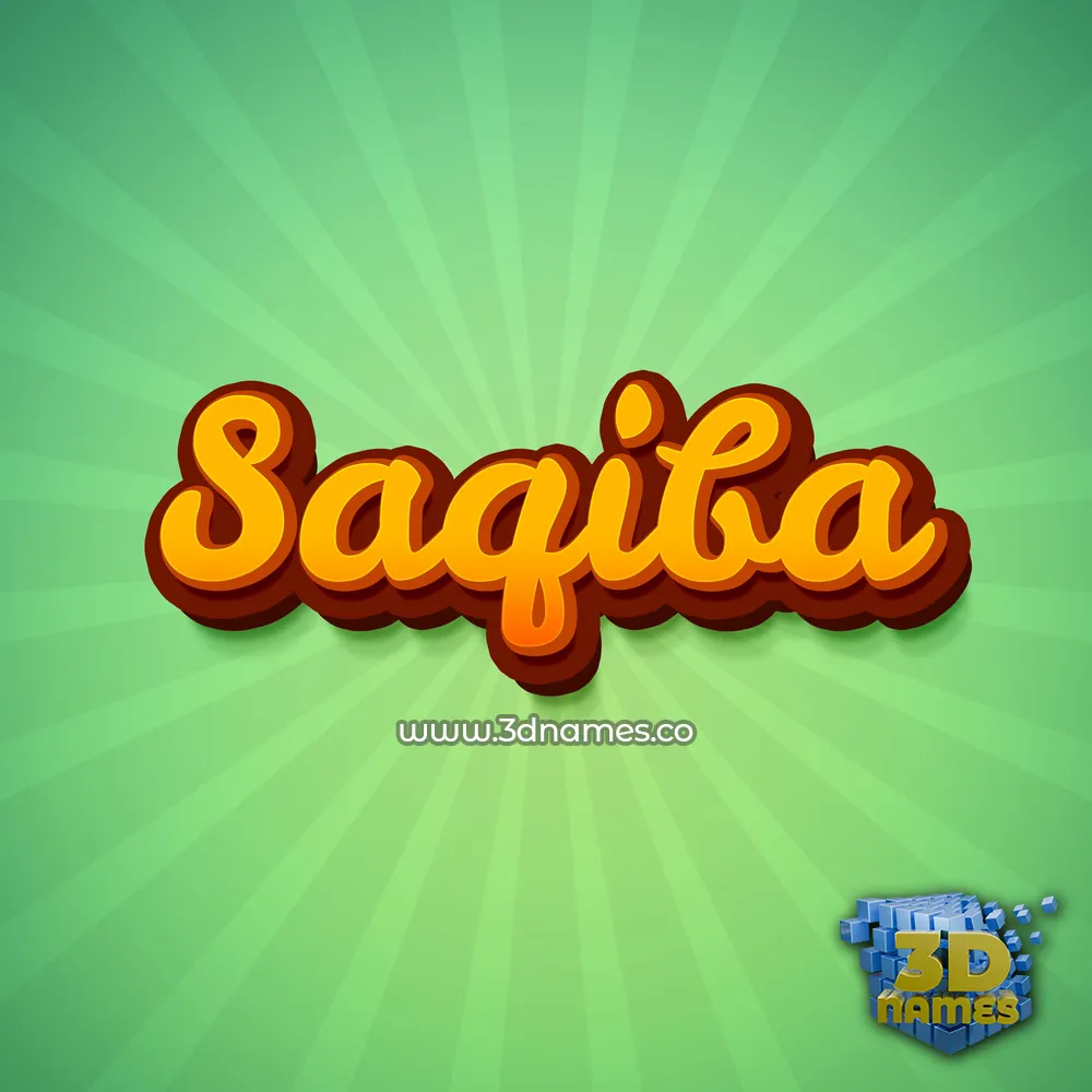 saqiba in Green Rays style - 3D name wallpaper