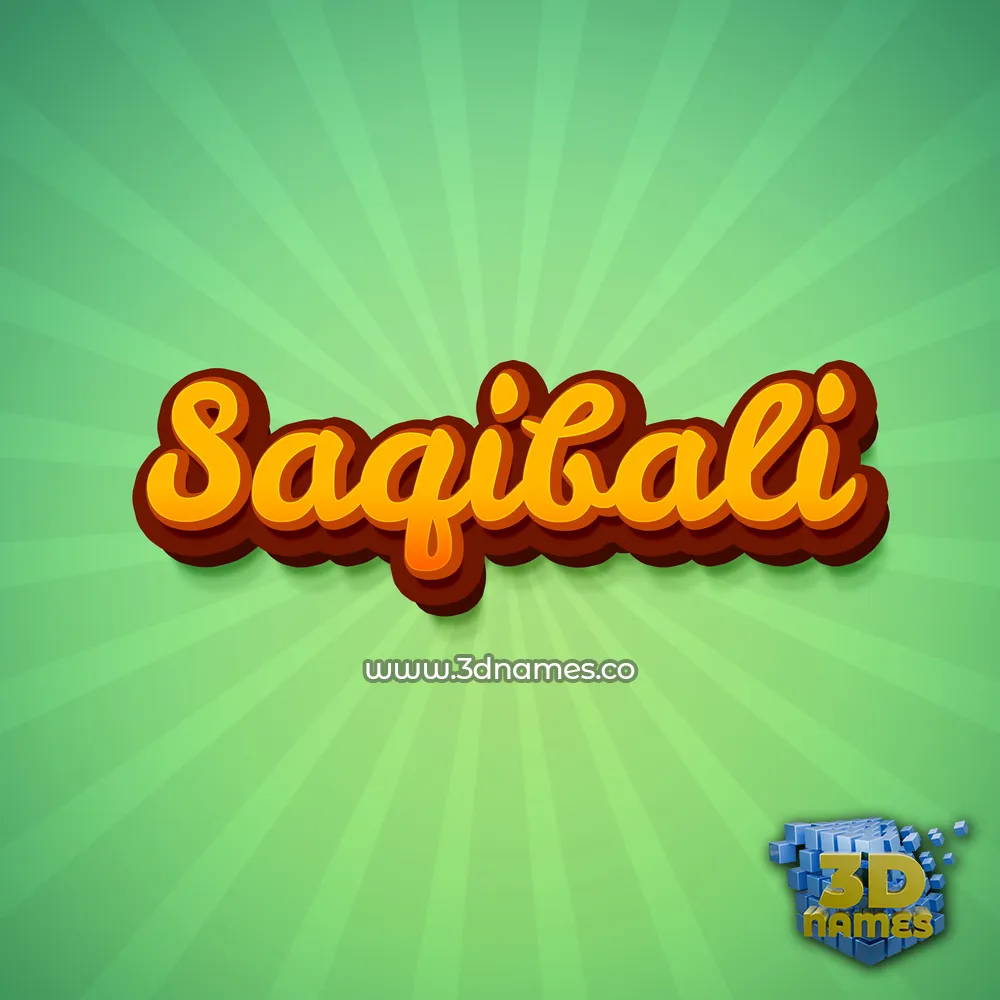 saqibali in Green Rays style - 3D name wallpaper
