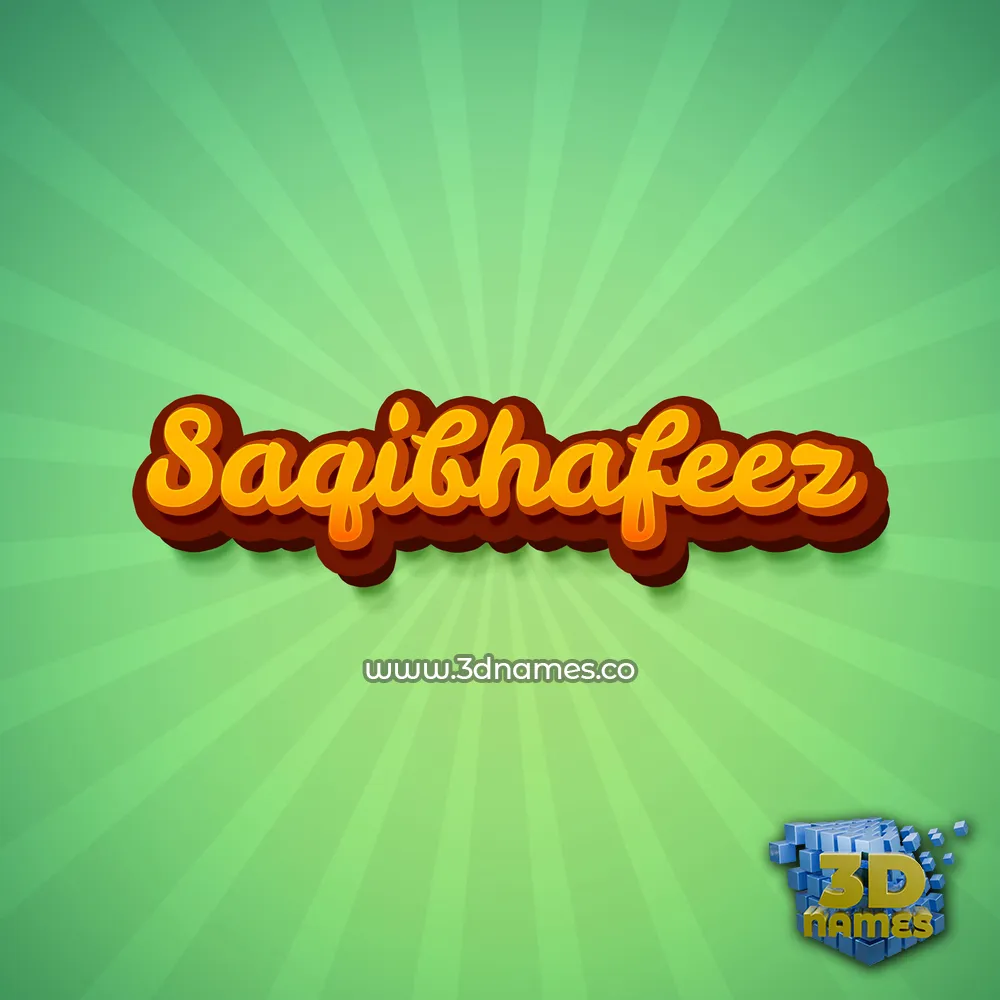 saqibhafeez in Green Rays style - 3D name wallpaper