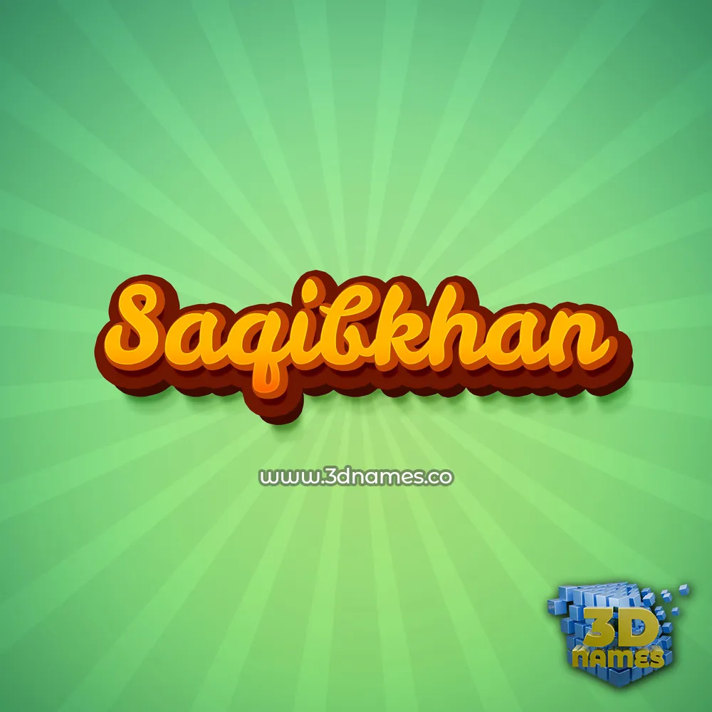 saqibkhan in Green Rays style - 3D name wallpaper