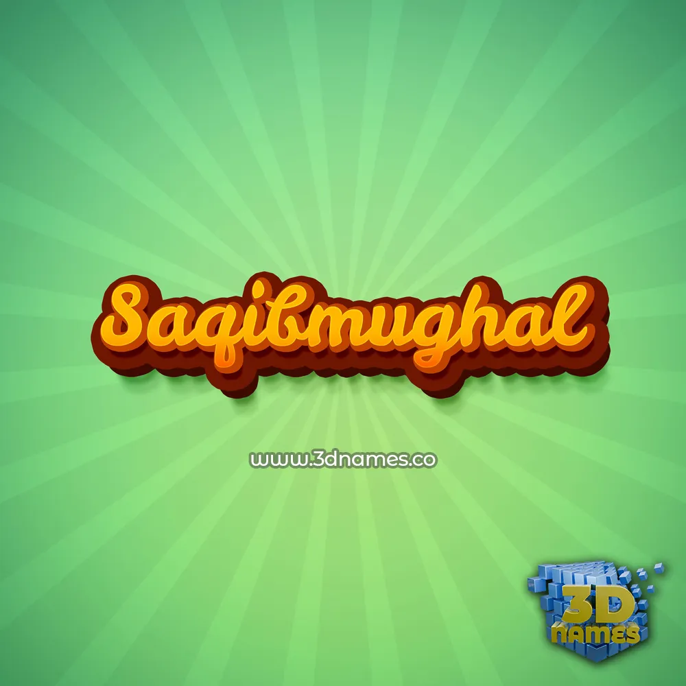 saqibmughal in Green Rays style - 3D name wallpaper