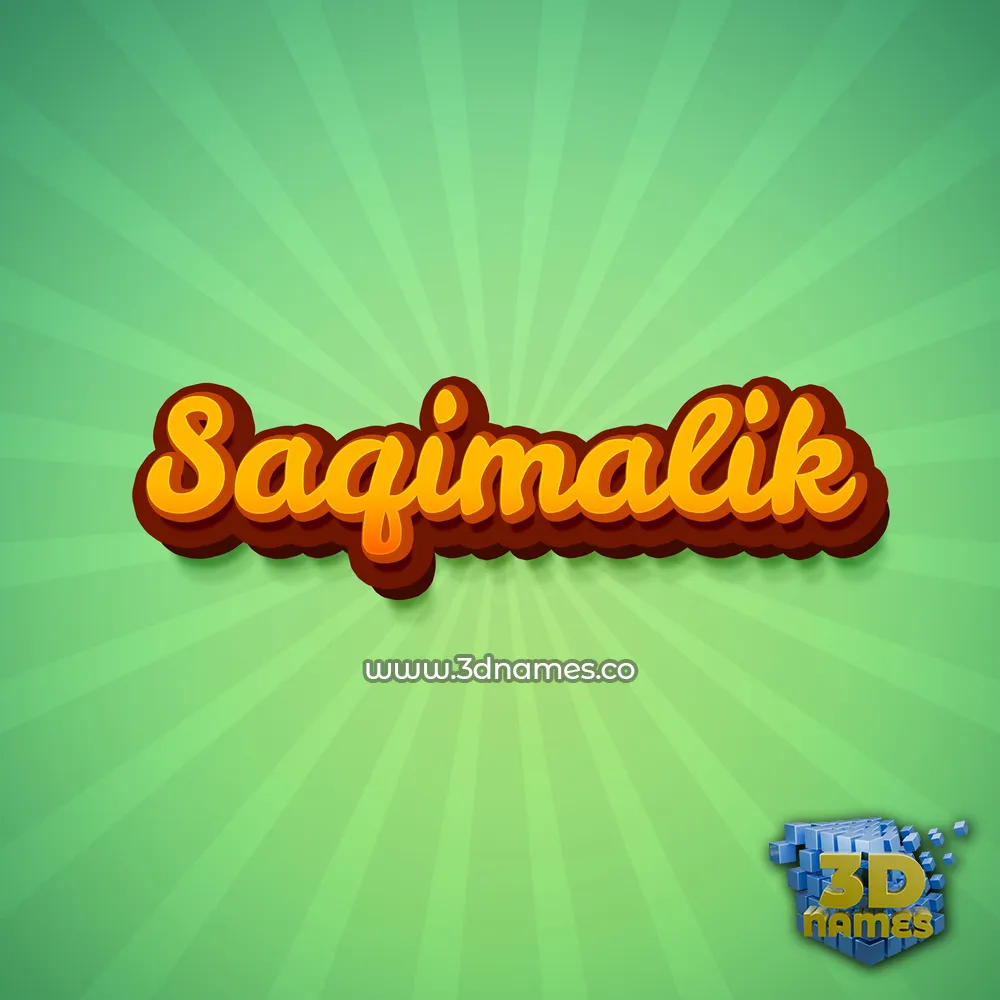 saqimalik in Green Rays style - 3D name wallpaper